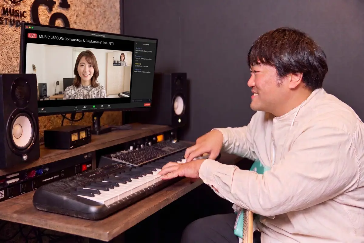 オンラインでレッスンを受ける様子