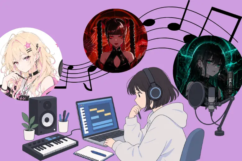 DTMでオリジナル楽曲を制作する様子